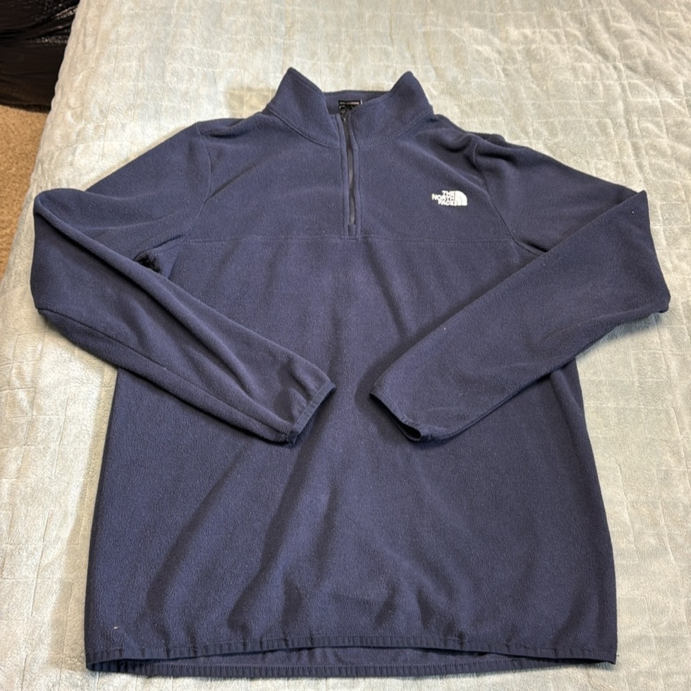 The North Face Fleece Long-Sleeve Sweatshirt, Navy Blue, Size M
